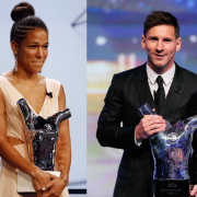 Célia Šašić y Lionel Messi