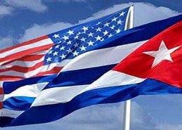 Banderas de Cuba y Estados Unidos