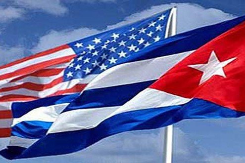 Banderas de Cuba y Estados Unidos