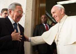 Raúl Castro y el Papa Francisco