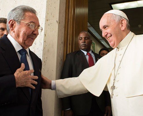 Raúl Castro y el Papa Francisco