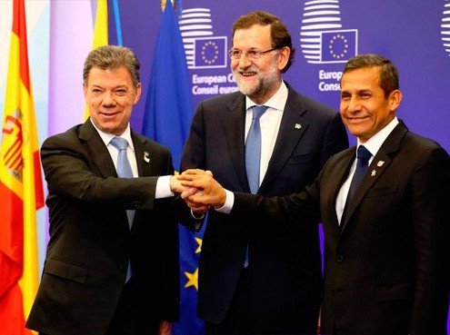 Santos, Rajoy y Umala