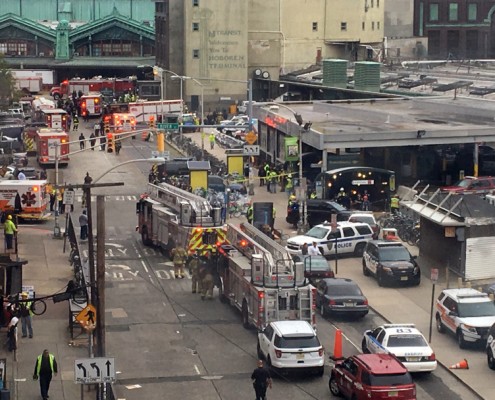 Train Hits Station